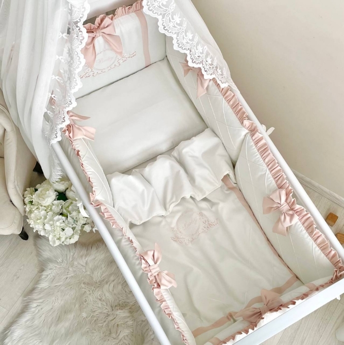 Lenjerie Patut Bebe Copii 6 piese Baby King ivory (15)